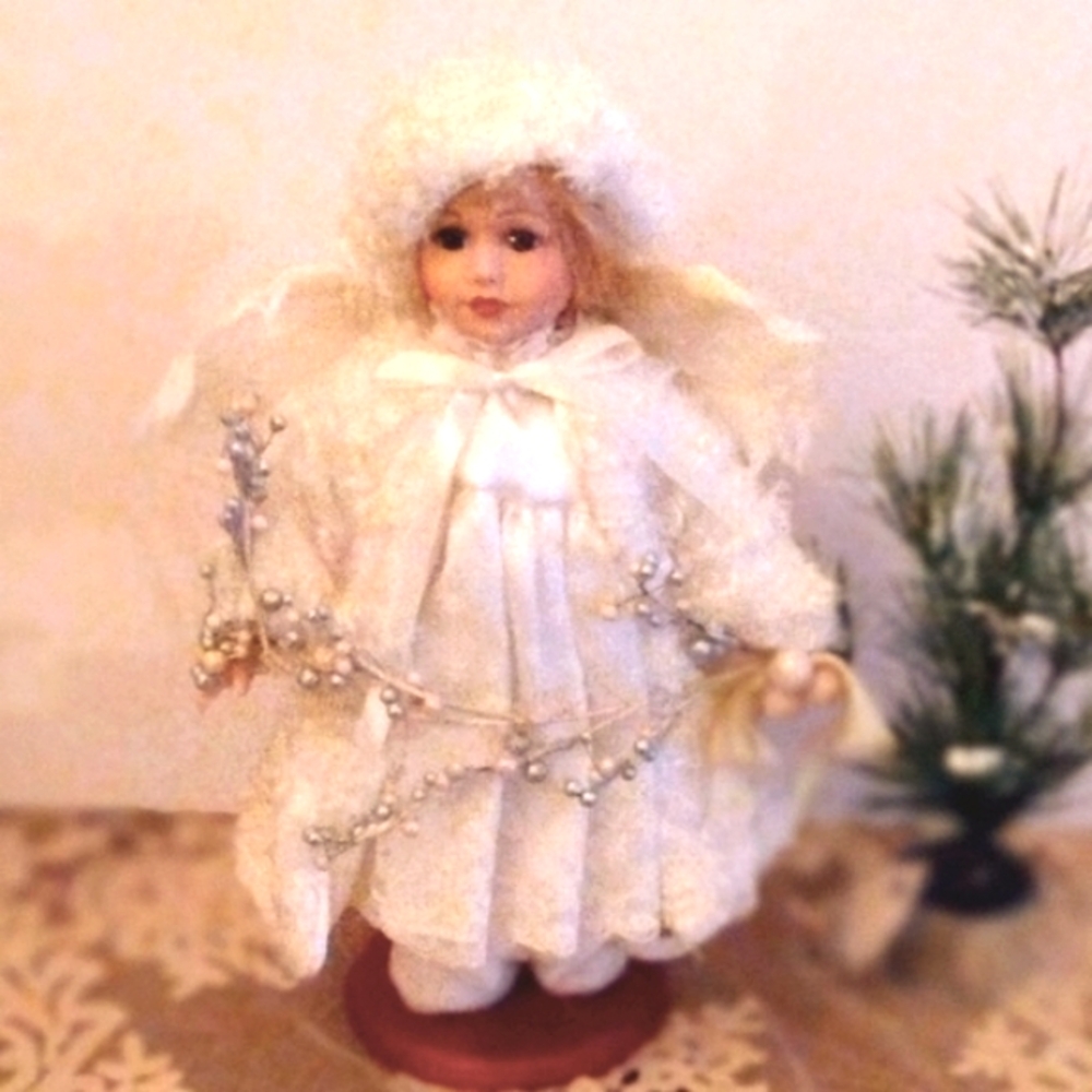 Vtg. Snow Angel Porcelain Doll